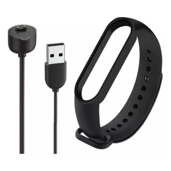 Cabo Carregador Mi Band 6 / Mi Band 5 + Pulseira Silicone